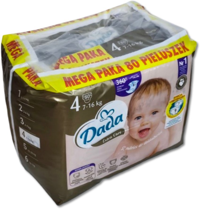Pieluchy Dada Extra Care 4 BAG 7-16kg 80szt.