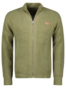 Geographical Norway Kardigan w kolorze khaki - Swetry męskie - miniaturka - grafika 1