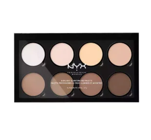 NYX Paletka do konturowania twarzy - Highlight & Contour Pro Palette - Bronzery i konturowanie twarzy - miniaturka - grafika 1