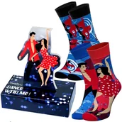 Skarpetki męskie - Skarpetki Na Prezent Ciekawe Bawełniane Damskie Męskie Rainbow Socks Dance With Me Box Dla Tancerzy 2 pary 36-40 - miniaturka - grafika 1