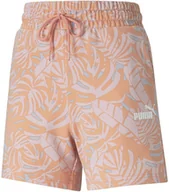 Spodenki damskie - Spodenki damskie sportowe Puma Floral Vibes r.S Luźne Szorty Wysoki Stan - miniaturka - grafika 1
