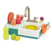 Place zabaw - Best Toys Splash-n-Scrub Sink – ZLEW z DZIAŁAJĄCYM KRANEM i akcesoriami - miniaturka - grafika 1
