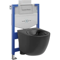 Stelaże i zestawy podtynkowe do WC - Mexen zestaw podtynkowy WC stelaż Fenix XS-U z miską WC Lena, czarny mat - miniaturka - grafika 1