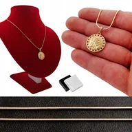 Biżuteria dla dzieci - ZŁOTY ŁAŃCUSZEK ŻMIJKA MATKA BOSKA MARYJA 18K 60CM - miniaturka - grafika 1