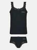 Piżamy damskie - Guess Piżama O5RG04 KBBU1 Czarny Regular Fit - miniaturka - grafika 1