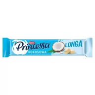 Batoniki - Princessa Longa Wafel przekładany kremem kokosowym oblany białą czekoladą 44 g - miniaturka - grafika 1