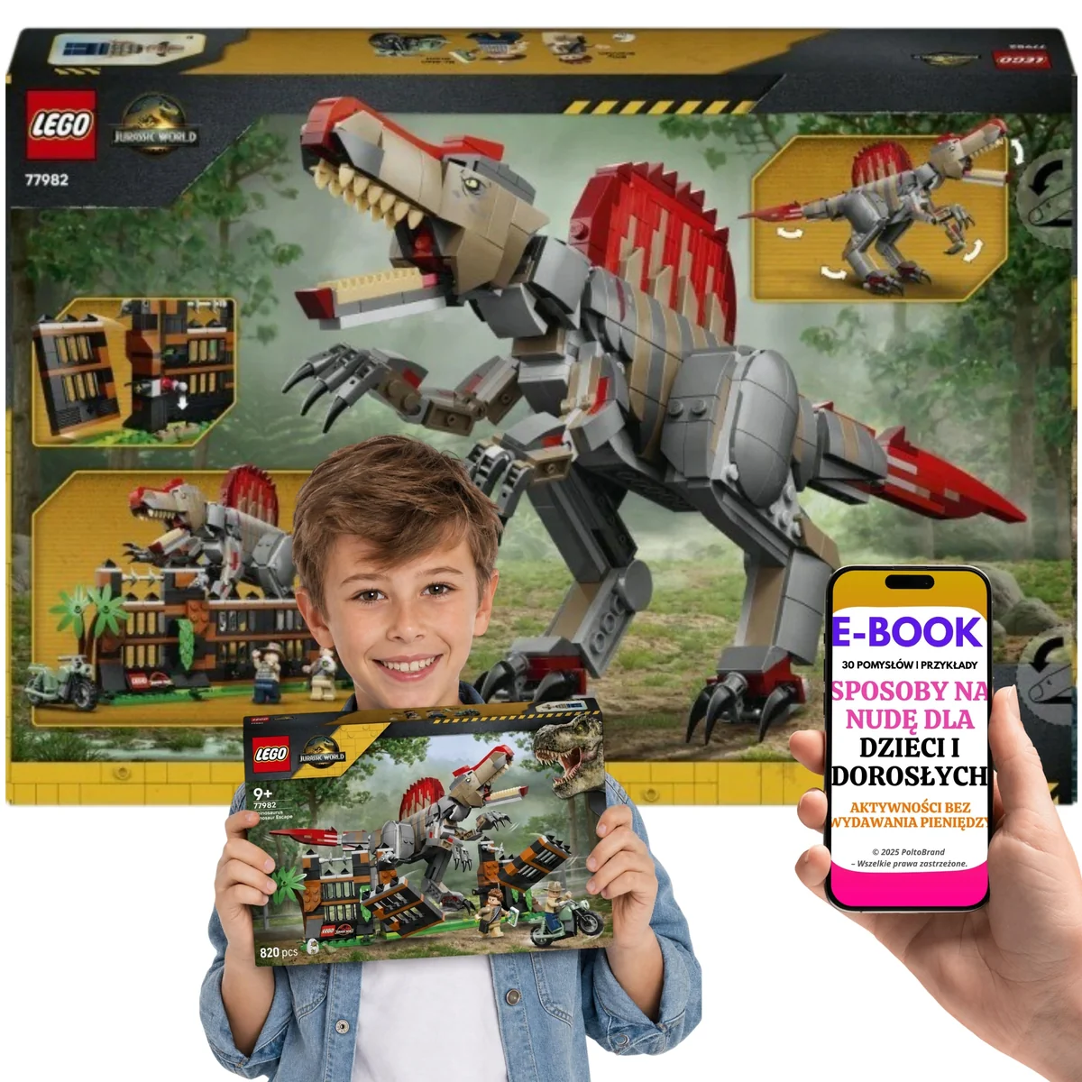 LEGO JURASSIC WORLD Ucieczka spinozaura 9 lat+ 77982