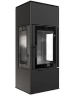 Piece wolnostojące - Kratki Piec stalowy koza THOR VIEW Ø 150 8 kW czarne wyłożenie - miniaturka - grafika 1