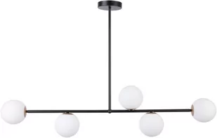 Sigma minimalistyczny czarny żyrandol 33186 GAMA lampa sufitowa do kuchni podłużna klosze białe kule 33186 - Lampy sufitowe - miniaturka - grafika 1