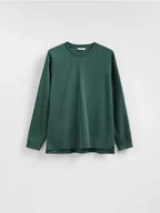 Koszulki męskie - Reserved - Longsleeve z bawełną - jasnozielony - miniaturka - grafika 1