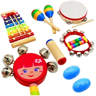 Instrumenty Drewniane Dla Dzieci Zestaw Cymbałki Rozwija Zdolności Manualne - Zabawki interaktywne dla dzieci - miniaturka - grafika 1