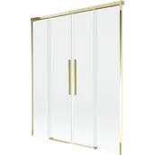 Parawany nawannowe - Mexen Rox parawan nawannowy 2-skrzydłowy rozsuwany 140 x 150 cm, transparent, złoty - 8C9-140-002-50-00 - miniaturka - grafika 1