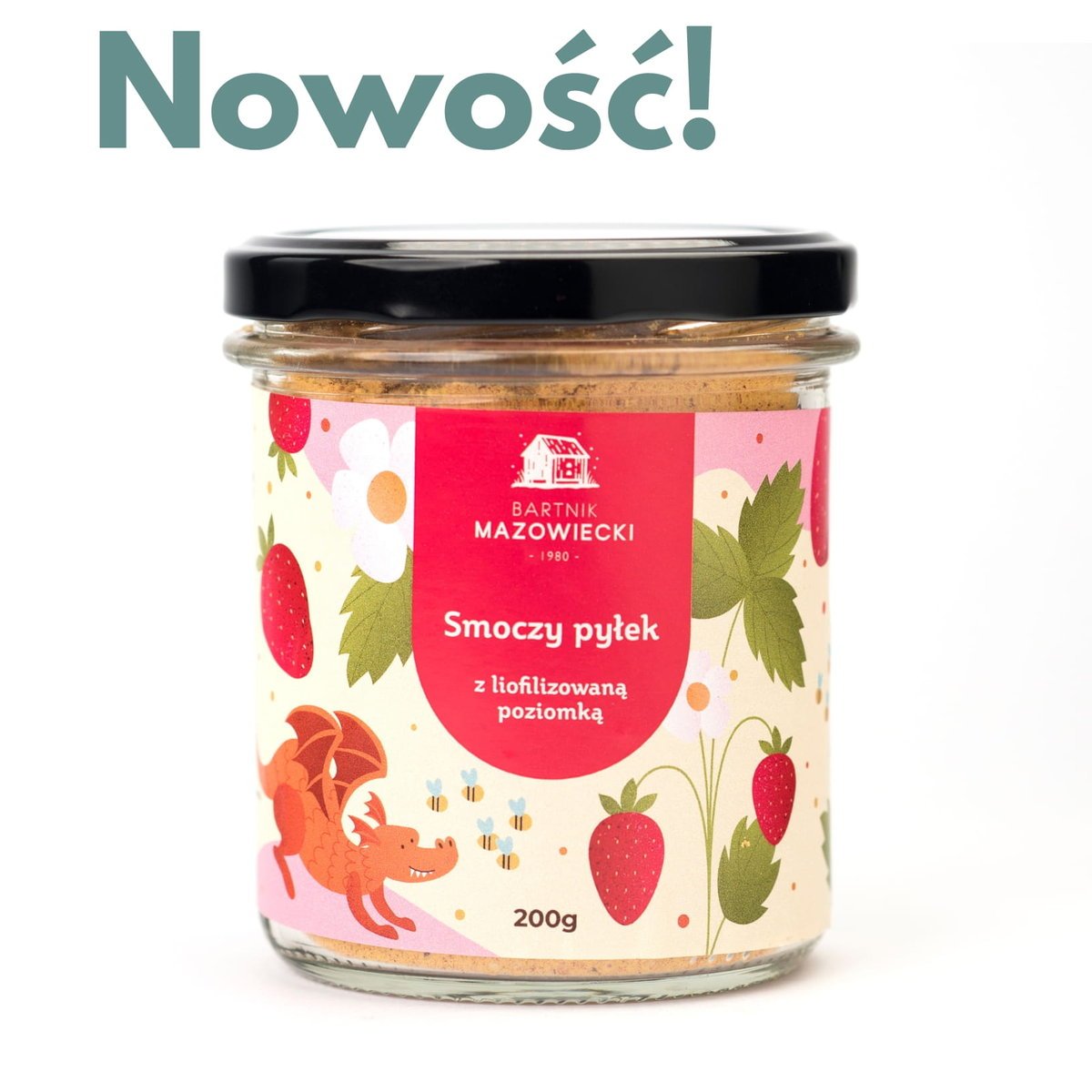 Smoczy pyłek z liofilizowaną poziomką / Bartnik Mazowiecki