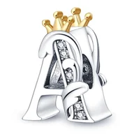 Wisiorki - Zawieszka SREBRO 925 Charms koralik do PANDORA Litera A - miniaturka - grafika 1