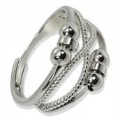 Pierścionki - PIĘKNY ELEGANCKI SREBRNY pierścionek antystresowy stal chirurgiczna prezent - miniaturka - grafika 1