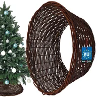 Stojaki choinkowe - Spódnica choinkowa KOTARBAU® z wierzby Ø 50 cm, ciemnobrązowy stojak choinkowy z naturalnego rattanu, kosz na choinkę, pokrowiec na stojak choinkowy, dekoracyjna podstawa stojaka choinkowego - miniaturka - grafika 1