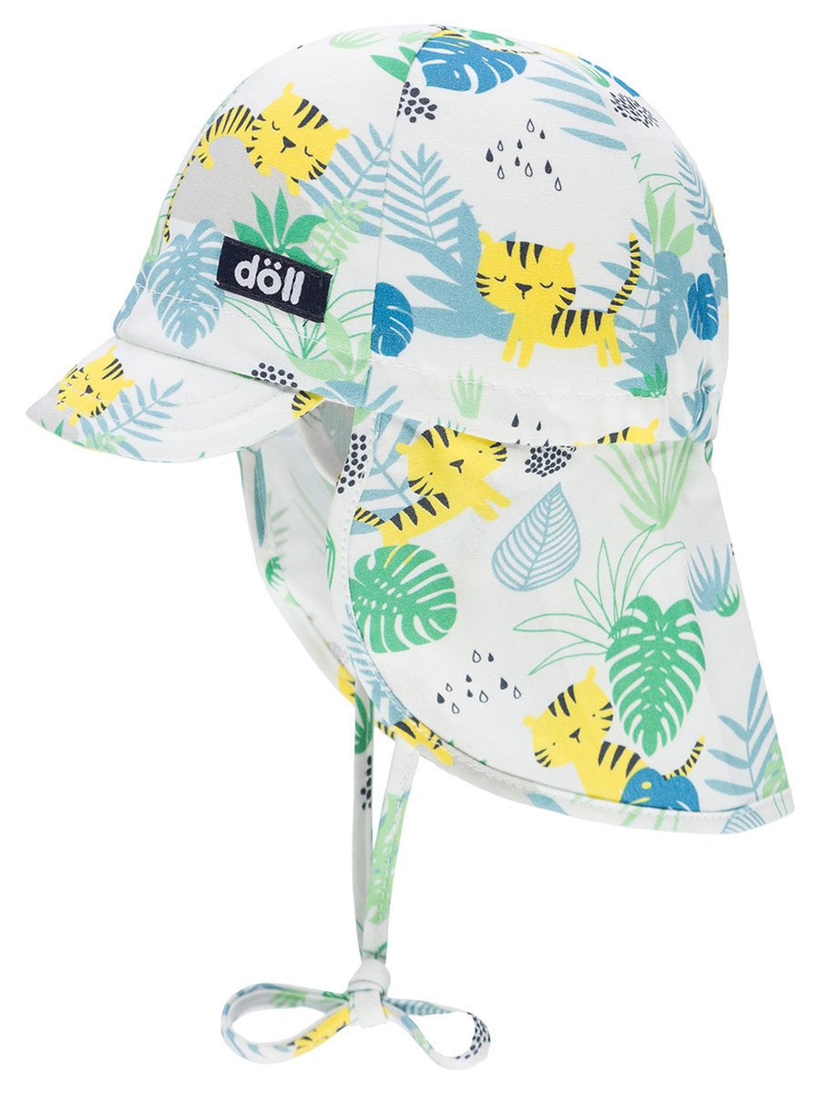 Wiązana czapka z daszkiem i osłoną karku tygrys Döll