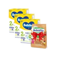 Mleko modyfikowane - Bebiko 2R Mleko następne dla niemowląt powyżej 6. miesiąca życia + BoboVita Porcja Zbóż Kaszka mleczna 7 zbóż zbożowo-owsiana truskawka-banan po 8. miesiącu GRATIS Zestaw 3 x 600 g + 210 g - miniaturka - grafika 1