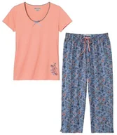 Piżamy damskie - Letnia piżama z bawełny w kwiaty Kobieta Atlas For Men - Kolor : Różowy - Rozmiar : 36/38 - miniaturka - grafika 1