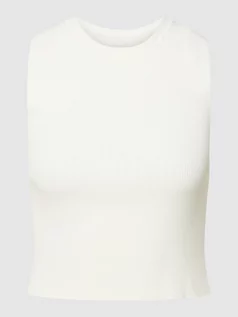 Koszulki i topy damskie - Top krótki z mieszanki wiskozy z okrągłym dekoltem model ‘MAJLI’ - grafika 1