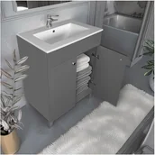 Szafki łazienkowe - Zestaw szafka z umywalką do łazienki stojący solidny szary 60 od producenta - miniaturka - grafika 1
