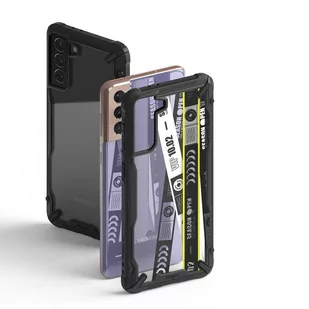 Ringke Fusion X Design etui pancerny pokrowiec z ramką Samsung Galaxy S21+ 5G (S21 Plus 5G) czarny (Cross) (XDSG0053) - Etui i futerały do telefonów - miniaturka - grafika 4