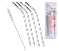 Słomki do napojów - Słomki rurki 4x stalowe metalowe eko wielorazowe 151403 - miniaturka - grafika 1