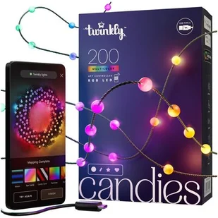 Inteligentne Lampki Twinkly Candies 200 Led Rgb z Usb-c i Aplikacją - Taśmy LED - miniaturka - grafika 1
