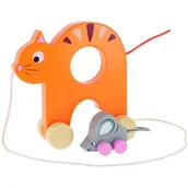 Zabawki interaktywne dla dzieci - Trefl Drewno Kotek z Myszką na kółkach - miniaturka - grafika 1
