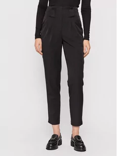 Spodnie damskie - YAS Spodnie materiałowe Tudor 26024675 Czarny Regular Fit - grafika 1
