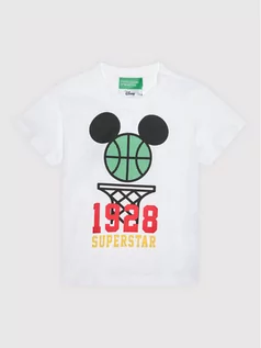 Koszulki dla chłopców - Benetton United Colors Of T-Shirt DISNEY 3096C1565 Biały Regular Fit - grafika 1