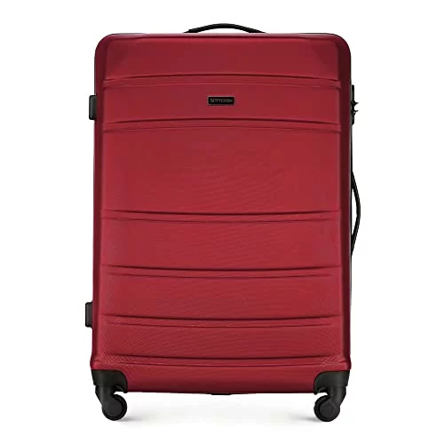 WITTCHEN Duża walizka podróżna firmy WITTCHEN walizka na kółkach z twardą  obudową ABS 4 koła zamek szyfrowy czerwony - Ceny i opinie na Skapiec.pl