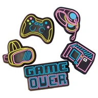 Glany damskie - Zestaw 5 przypinek Jibbitz™ Lights Up Neon Gamer 5 Pack 10012094 (CR315-a) Crocs - miniaturka - grafika 1