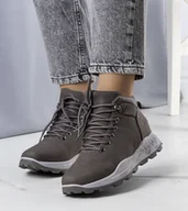 Botki damskie - Szare ocieplane traperki damskie Adleri-39 - miniaturka - grafika 1