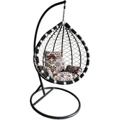 Fotele ogrodowe wiszące - SASKA GARDEN Huśtawka fotel bujany kokon kolor czarno/biały vic-14112-0 - miniaturka - grafika 1
