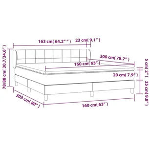 Łóżko kontynentalne z materacem, kremowe, tkanina, 160x200 cm Lumarko! - Łóżka dla dzieci i młodzieży - miniaturka - grafika 8