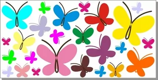Naklejki ścienne dla dzieci mat Motylki 101, 120x60 cm - Naklejki na ścianę - miniaturka - grafika 1