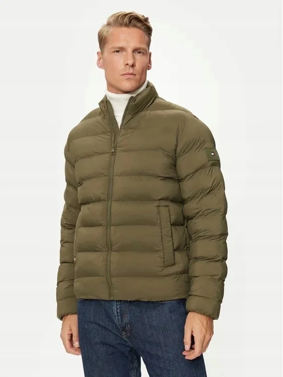 TOMMY HILFIGER ZIELONA KURTKA MĘSKA PIKOWANA Z ZAMKIEM 3XL 12GA