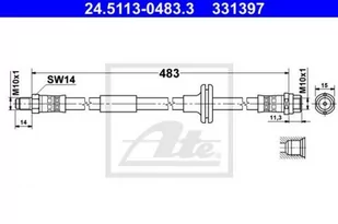 ATE PRZEWÓD HAMULCOWY 24.5113-0483.3 MERCEDES W202 C280 97-00 - Przewody hamulcowe - miniaturka - grafika 1