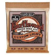 Struny gitarowe  - Ernie Ball Earthwood niestandardowe lekkie fosforowe brązowe struny do gitary akustycznej 3-pak - grubość 11,5-54 - miniaturka - grafika 1