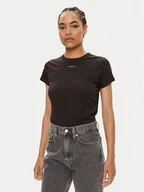 Koszulki i topy damskie - Calvin Klein T-Shirt Nano Logo K20K207212 Czarny Slim Fit - miniaturka - grafika 1