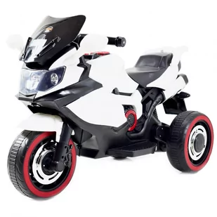 Super-Toys DUŻY MOTOR ŚCIGACZ STRONG 2 EXCLUSIVE, ŚWIECĄCE KOŁA/DLX518 DLX-518-BIAŁY - Pojazdy elektryczne dla dzieci - miniaturka - grafika 1