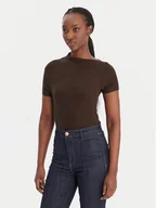 Bluzki damskie - Guess Bluzka W6RP16 KD012 Brązowy Regular Fit - miniaturka - grafika 1