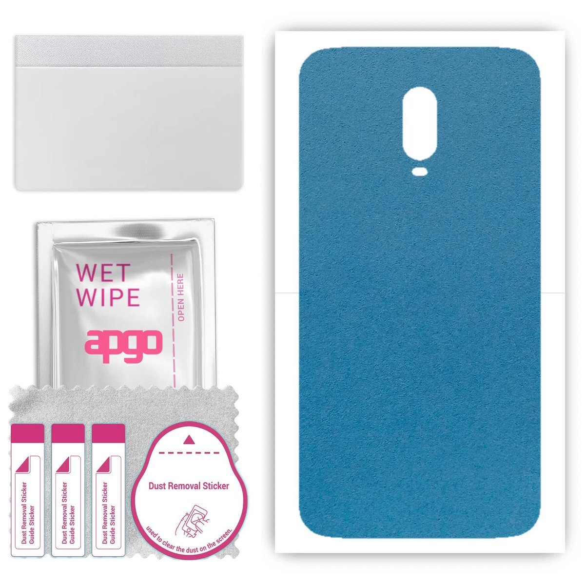 Folia naklejka skórka strukturalna na TYŁ Zamsz do OnePlus 6T - Zamsz Niebieski - apgo SKINS