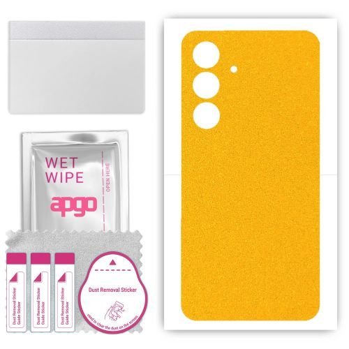 folia naklejka skórka strukturalna na TYŁ do Samsung Galaxy F15 - Żółty Pastel Matowy - apgo SKINS