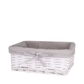 Kosze wiklinowe - Koszyk wiklinowy biały 20 x 30 x 12 cm - miniaturka - grafika 1