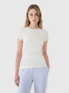 4F T-shirt slim z modalem damski - biały L - Koszulki i topy damskie 4F T-shirt slim z modalem damski - biały L - Koszulki i topy damskie - miniaturka - grafika 1