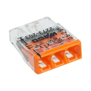 Wago Złącze do puszki podtynkowej 2273-203 0.5-2.5 mm Ilość PIN 3 100 szt przezroczysty pomarańczowy - Kostki, złączki, wtyczki - miniaturka - grafika 5