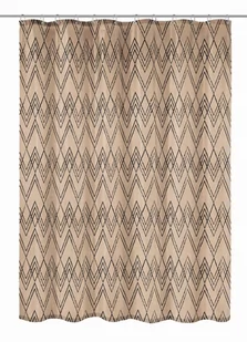 Kleine Wolke Zag Cotti Tekstylna Zasłona prysznicowa premium brązowa 180x200 cm - Zasłony prysznicowe - miniaturka - grafika 1