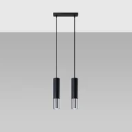Lampy sufitowe - Lampa wisząca ZARPEX 2 czarny/chrom LED 4000K - 30x6x90cm Sollux - miniaturka - grafika 1